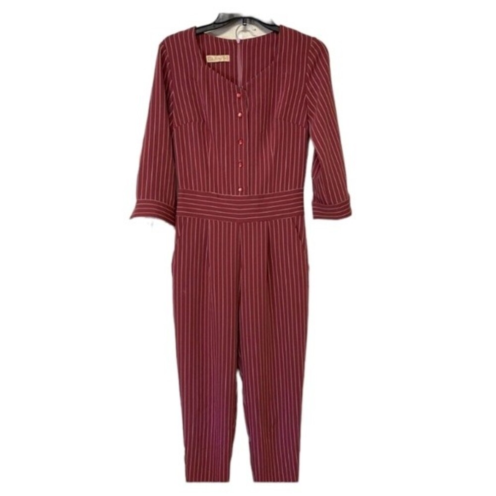 Lilian Wear Mauve Striped Romper-Size 6